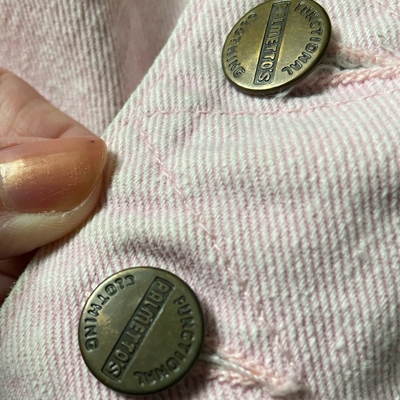 (CLOSET CLOSING FINAL SALE) Vintage Pink Denim Button Skirt - Picture 5 of 7